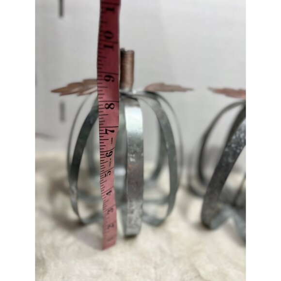 Galvanized Pumpkin decor lot of two fall decorations - Picture 5 of 6